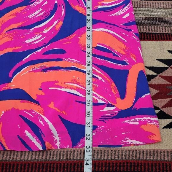 Lilly Pulitzer Jackie Shift‎ Dress Sz XS 100% Silk Bomber Blue Plume Blume 23198 - Picture 9 of 12